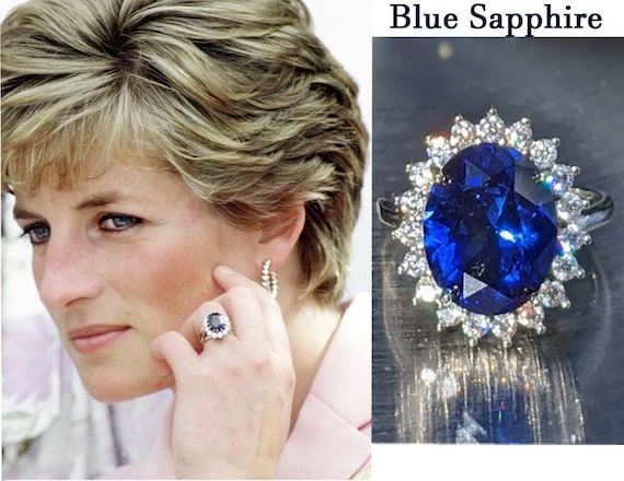 GIA Sapphire 8.97ct & Diamond Princess Diana Ring – Rodriguez and Sons  Estate Jewelers