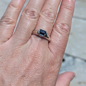 Midnight Elegance Ring Sophisticated Natural Black Sapphire Ring Vintage Inspired Band Statement Piece Luxe Noir Gemstone Collection image 8