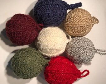 Cable Knit Tree Ornaments
