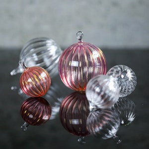 24k Gold Hand Blown Borosilicate Glass Ornament | Clear & 24k Gold Baubles