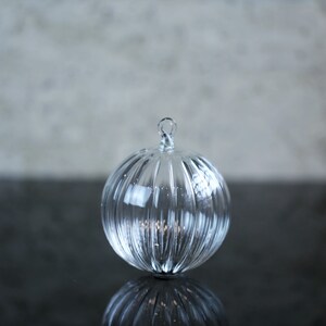 Hand Blown Glass Ornament Clear Borosilicate Glass Bauble 3.5 Diameter Standard Ornament Size image 3