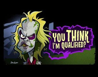 Qualified (Pop Art) Beetle Juice T-Shirt horror comedy Shirt horror Tee