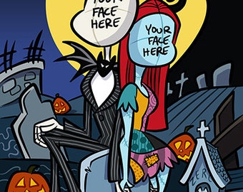 Custom Spooky Couple Caricature