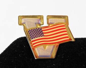 Vintage Victory Flag Tac Pin, V Flag Pin, Vintage Flag, Red White Blue, July 4th, Memorial Day, Election Day, Patriotic, Flag, V Day, 313246