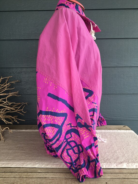 Vintage 1990s Ocean Pacific Jacket Neon Pink Geometric - Etsy