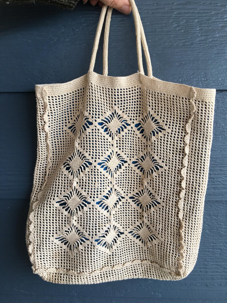 white crochet handbag