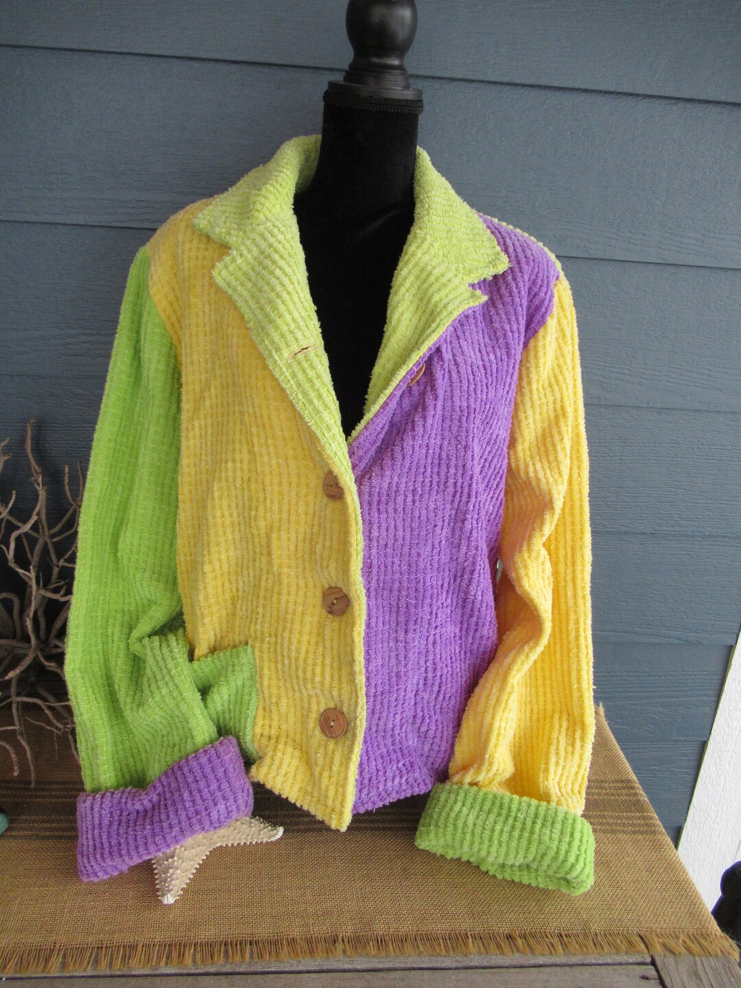 Vintage 90s Colour Block Style, Pastel Jacket, Retro Blazer, Soft