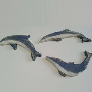 Wood Dolphins Set, Dolphin Wall Art, Dolphin Picture, Sealife, Dolphin Decor, Wood Dolphins