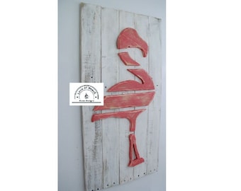 Pink Flamingo Picture Art Sign Breast Cancer Awareness Tropical Bird Florida Beach Coastal Decor