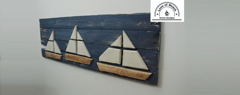 Wood Sailboats Wall Art, Nautical Beach Art Decor Sign Boat Picture, Sailboat, Nautical Sign, Sailboat Picture image 1