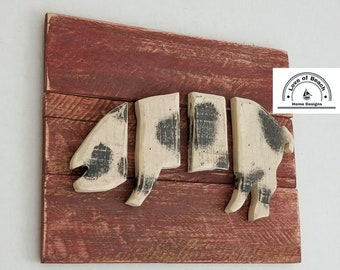 Primitive Pig, Rustic Farm Decor, Rustic Pig, Farmhouse, Wood Pig, Pig Picture, Pig Art