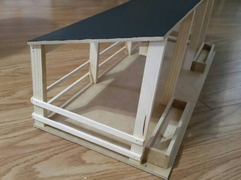 Toy Cattle Cow Barn With Feeding Troughs Pretend Farm Play Etsy