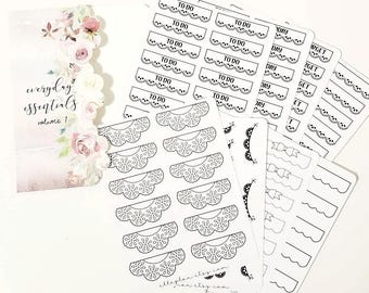 Everyday Essentials (LIMITED QUANTITIES) | Watercolour Floral Folder and 8 Sticker Sheets (High Quality Matte)