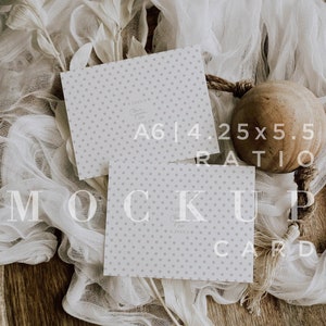 Mockup del biglietto di ringraziamento, Mock Up neutro A2 piatto, Cancelleria per matrimoni, Carta piatta 4,25x5,5, Mockup minimo, Download digitale, Oggetto intelligente 008