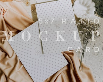 Wedding Invitation Mockup | Retro 5x7 Card Suite (Digital Download)