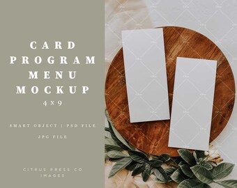 Menu Mock Up Etsy