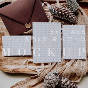 Holiday Invitation Suite Mockup, 5x7, Enclosure Card, RSVP, Digital Download, Card Mock Up, Briefpapier, Kerstmis, Smart Object, Kaart