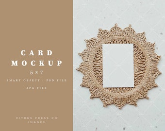 Wedding Invitation Mockup Photo, Instant Download, 5x7 Card Mock Up, Stationery Mockup, Invitation Mockup