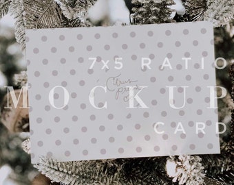 Holiday Invitation Mockup, 7x5 Card, A7 Envelope, Instant Download, Card Mock Up, Stationery Mockup, Mock, Stock Image, Smart Object