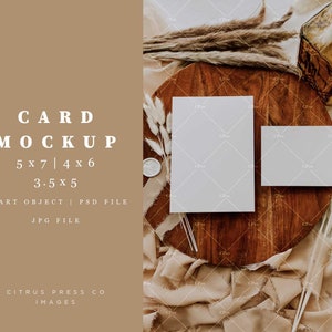 Maquete de convite de casamento, cartão 5x7 3,5x5, download digital, maquete de cartão, maquete de papelaria, foto de estoque, convite flatlay, outono