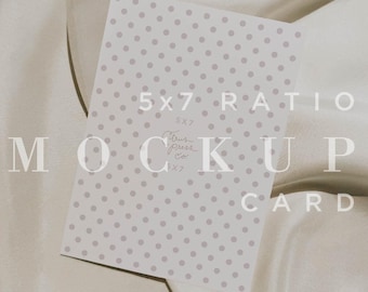May include: A 5x7 card mockup with a light gray polka dot pattern, resting on a cream-colored fabric. The card features the text "5x7 Ratio Mockup Card" and the "Citrus Press Co." logo. The bottom of the image displays "CPCO IMAGES."