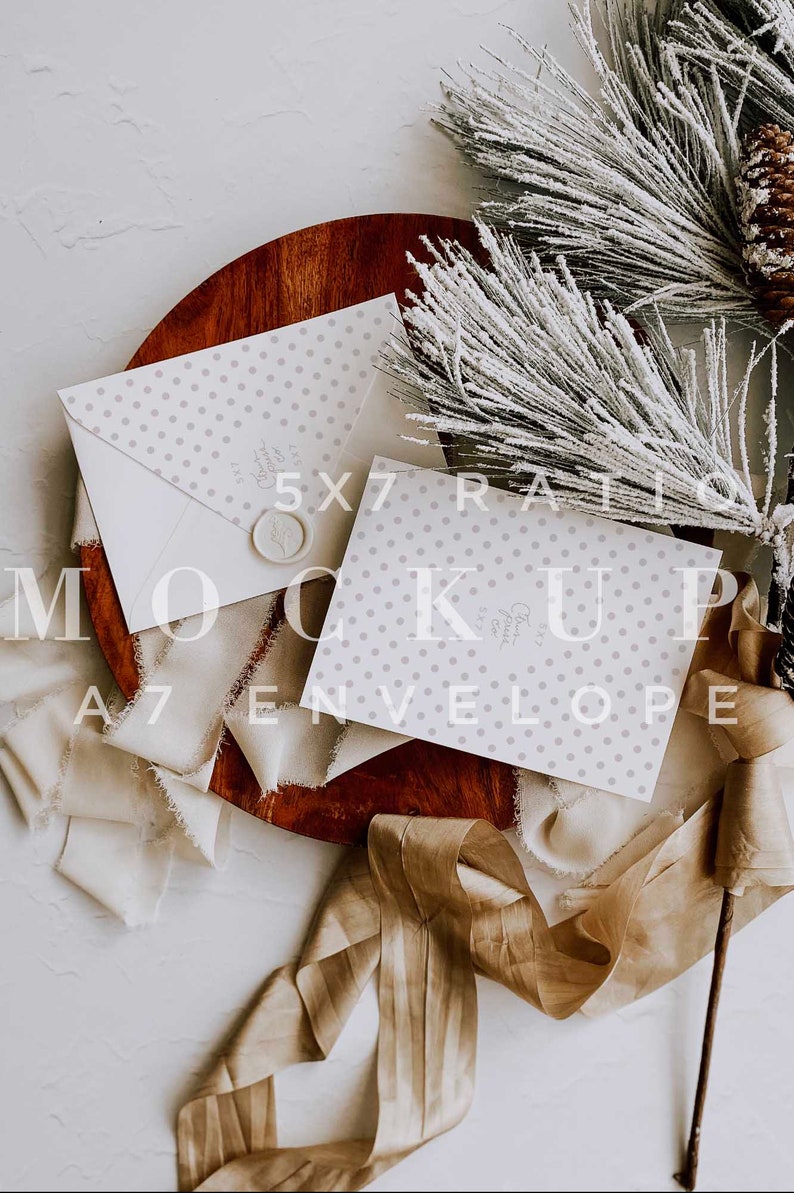 Download Holiday Envelope Mockup A7 Size Envelope Front and Back | Etsy