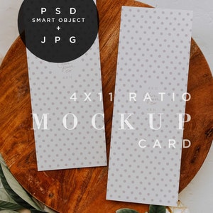 Wedding Program Mockup, Menu Card, 4x11 Dubbelzijdige Mock Up, Briefpapier Mockup, Card Mockup, Instant Download, Digitaal, Smart Object 003