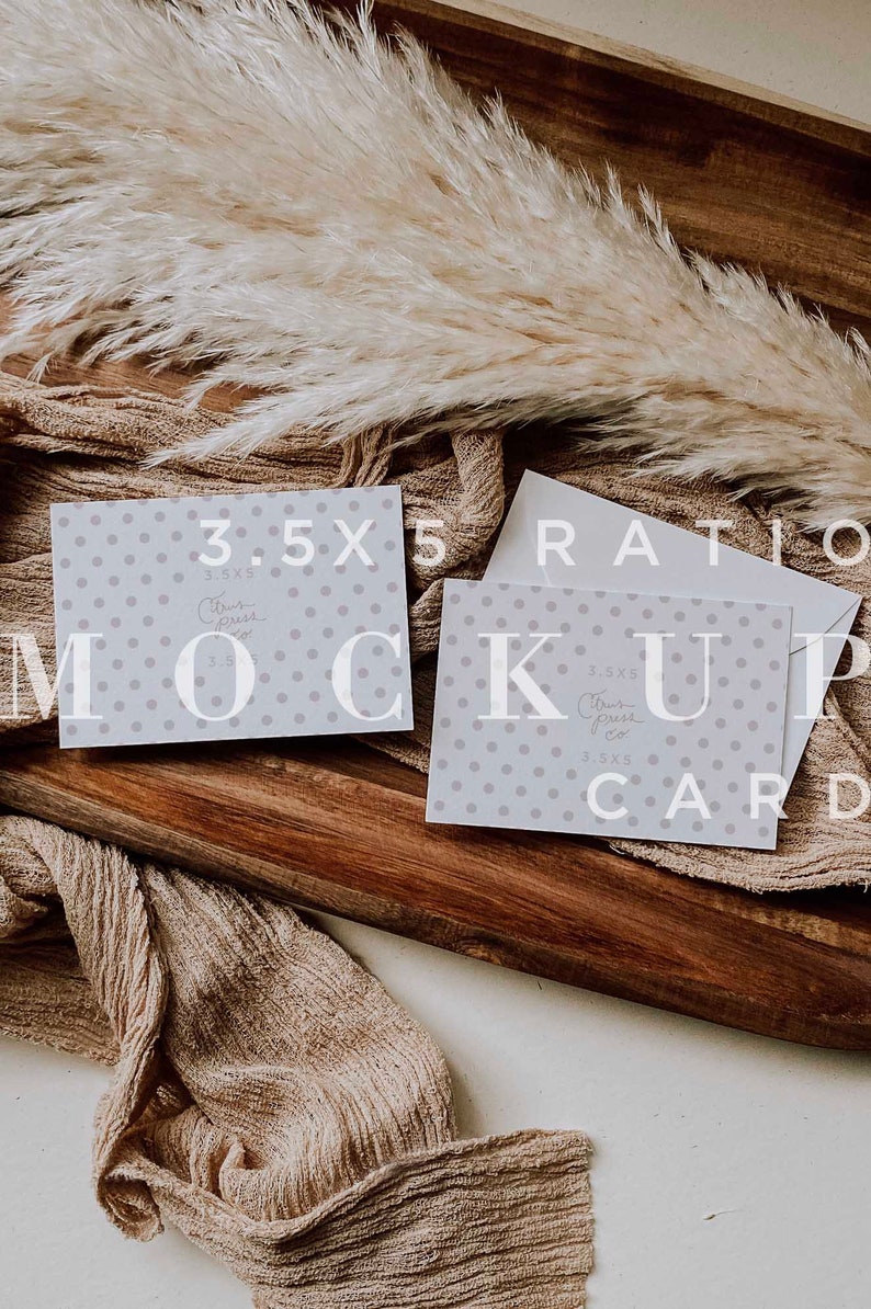 Minimal Mockup Wedding Flatlay Postcard 4bar and Envelope Card Mock Up RSVP Card Mockup Smart Object 008 Digital Download