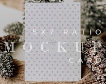 Holiday Invitation Mockup, 5x7 Card, A7 Envelope, Instant Download, Card Mock Up, Stationery Mockup, Mock, Stock Image