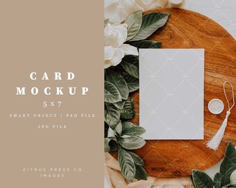 Invitation Card Mockup, Single 5x7 Card, Wedding, Instant Download, Invitation Card Mock Up, Stationery Mockup, Stock Photo, Greeting Card