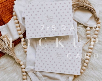 Modello di invito per baby shower, biglietto doppio 7x5 (PSD e JPG)