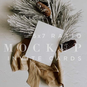 Holiday Invitation Mockup, 5x7 Card, A7 Envelope, Download istantaneo, Card Mock Up, Stationery Mockup, Mock, Stock Image