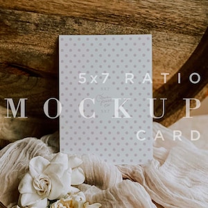 Huwelijksuitnodiging Mockup, Boho Mock Up, Minimal Mockup, Flat Lay, Digitale download, 5x7 Paper Card Mock Up, Smart Object 019