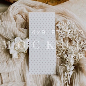 Boho Wedding Menu Mockup, 4x9, Digitale Download, Uitnodigingskaart Mock Up, Briefpapier Mockup, Invite Mockup, Stock Photo, Smart Object 019