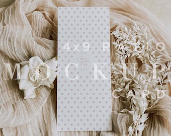 Boho Wedding Menu Mockup, 4x9 Card Stationery (Digital Download) 019