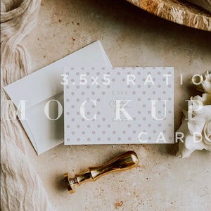 Bruiloft RSVP Mockup, Boho Mock Up, Minimale Mockup, Flat Lay, Digitale Download, 4bar Horizontale Papieren Kaart Mock Up, Smart Object 019