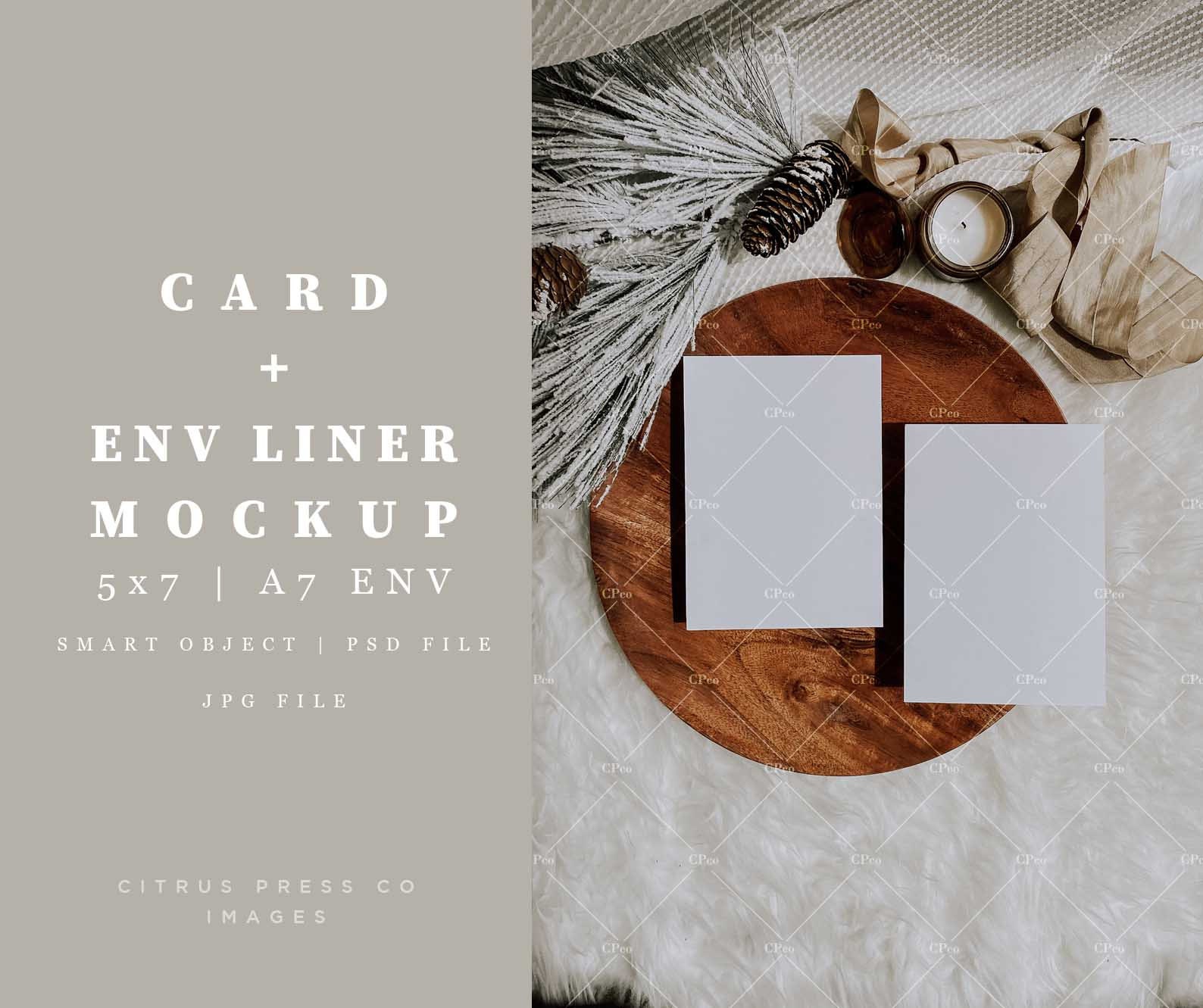 Holiday Invitation Mockup 5x7 Card Double Sided Digital Etsy