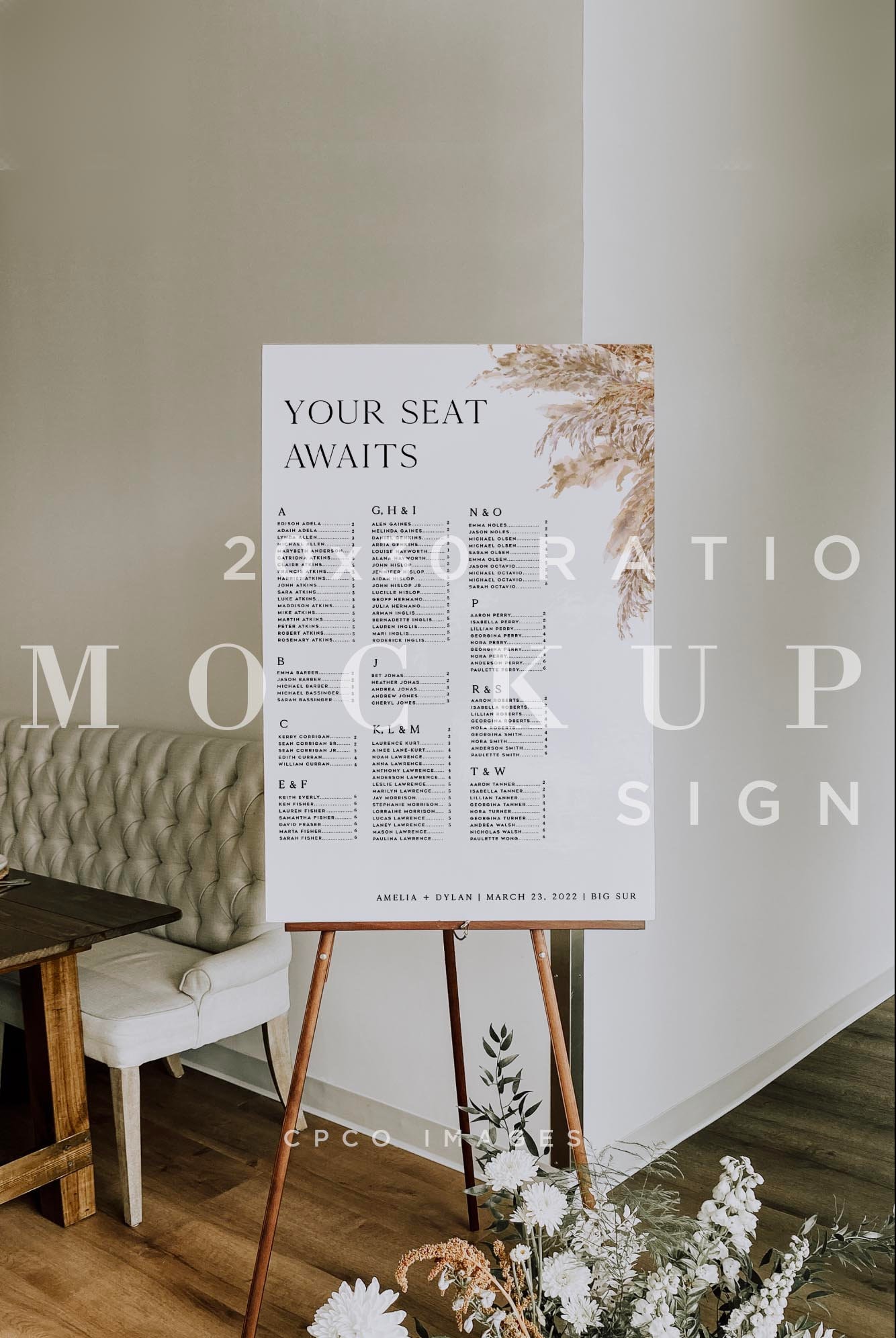 Seating Chart Mockup Digital Download Wedding Sign Shower | Etsy