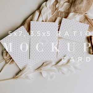 Boho Einladung Mockup Suite, Neutral Minimal Mock Up, Hochzeitseinladung, Digitaler Download, 5x7, 3.5x5 Card Mock Up, Smart Object 022