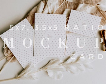 Boho Wedding Invitation Mockup Suite, 5x7 and 3.5x5 Cards (Digital Download)