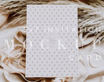 Wedding Invitation Mockup, 5x7 Card Stationery (JPG, PSD)