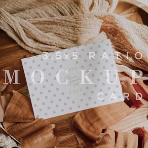 Neutrale RSVP-kaart Mockup, 4bar Response Card Mock Up, Wedding Flatlay, Minimal Mockup, Digital Download, RSVP Mock Up, Smart Object 008