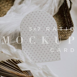 Boog uitnodiging mockup, 5 x 7 boog, Boho Wedding Mock Up, digitale download, briefpapier plat lag kaart, slim object 023