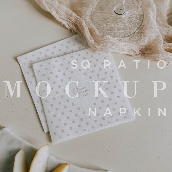 Napkin Mockup, Cocktail Napkin Mock Up, Zazzle Cocktail Napkin, Beverage Napkin, Serviette, Instant Download, Smart Object 022