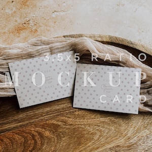 Bruiloft RSVP Ansichtkaart Mockup, Boho MockUp, Minimale Mockup, Flat Lay, Digitale Download, 4bar Horizontale Paper Card Mock Up, Smart Object 019
