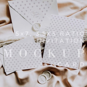Hochzeitseinladung Mockup, minimale Mockup, digitaler Download, 5 x 7 Karte und 4bar Gehäuse Karte Mock Up, PSD, Flatlay, Smart Objekt 009