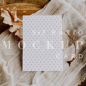 Hochzeitseinladung Mockup, Boho MockUp, Minimal Mockup, Flat Lay, Digitaler Download, 5x7 Karten Mock Up, Smart Object 019