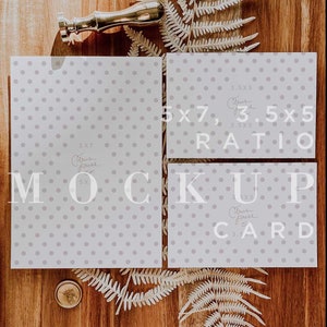 Neutrale bruiloft uitnodiging mockup, minimale boho mockup, digitale download, dubbelzijdige 5x7 en 4bar behuizingskaart mock-up, smart object 008