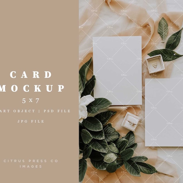 Hochzeitseinladung Mockup, doppelseitige 5 x 7 Karte, Instant Download, Einladung Sendekarte Mock Up, Briefpapier Mockup, laden Mockup, Stock Foto