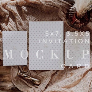 Neutrale Hochzeit Einladung Mockup, minimale Boho Mockup, digitaler Download, doppelseitig 5 x 7 und 4bar Gehäuse Karte Mock Up, Smart Objekt 008